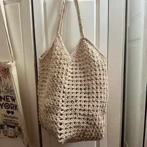 Handcrafted Cream Crochet Tote Bag